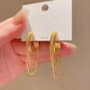 Gold/Silver Tassel Earrings Ring Hoop Earrings Minimalist Metal Tassel Geometric Earrings  Women