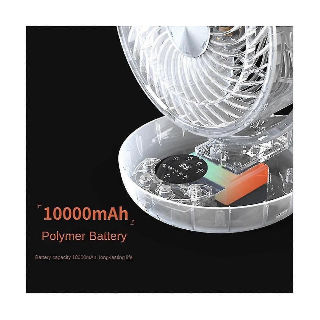 Portable Fan Usb Desk Remote Control Fan Rechargeable Silent Fan Air Circulation Fan 10000mah Verti