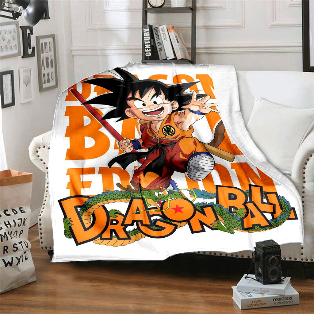 1PC Son Goku  Print Flannel Blanket, High Quality All Seasons, Home Decor, Warmth and Comfort, Perfect for Christmas Gifts