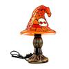 Halloweenový čarodějnický klobouk Stolní lampa, USB vitrážová čarodějnická klobouková lampa, Vintage gotický kouzelnický klobouk Dekorativní noční světlo pro domov, ložnici