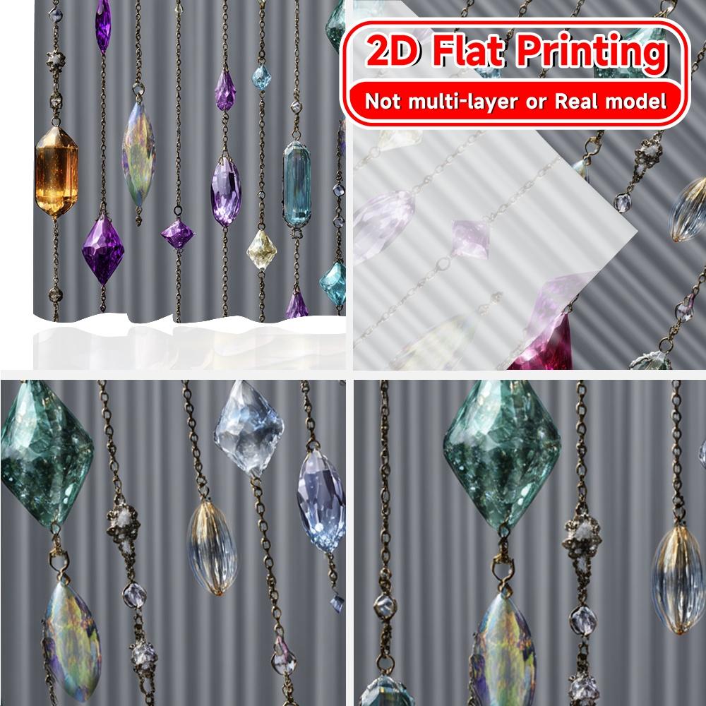Set Of 2 Flat Printing Bead Cascade Popular Curtains Durable Polyester Fabric Home Decor Bedroom Living Room Curtain For Made