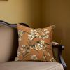 Brown Floral Square Jacquard Pillow Cover for Sofa Office Waist Cushion Cover Home Decorative Pillowcase