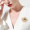 Vintage Crystal Snowflake Brooch Korean Luxury Shirt Buckle Pin Men's and Women's Suit Accessories Premium Buckle Pin