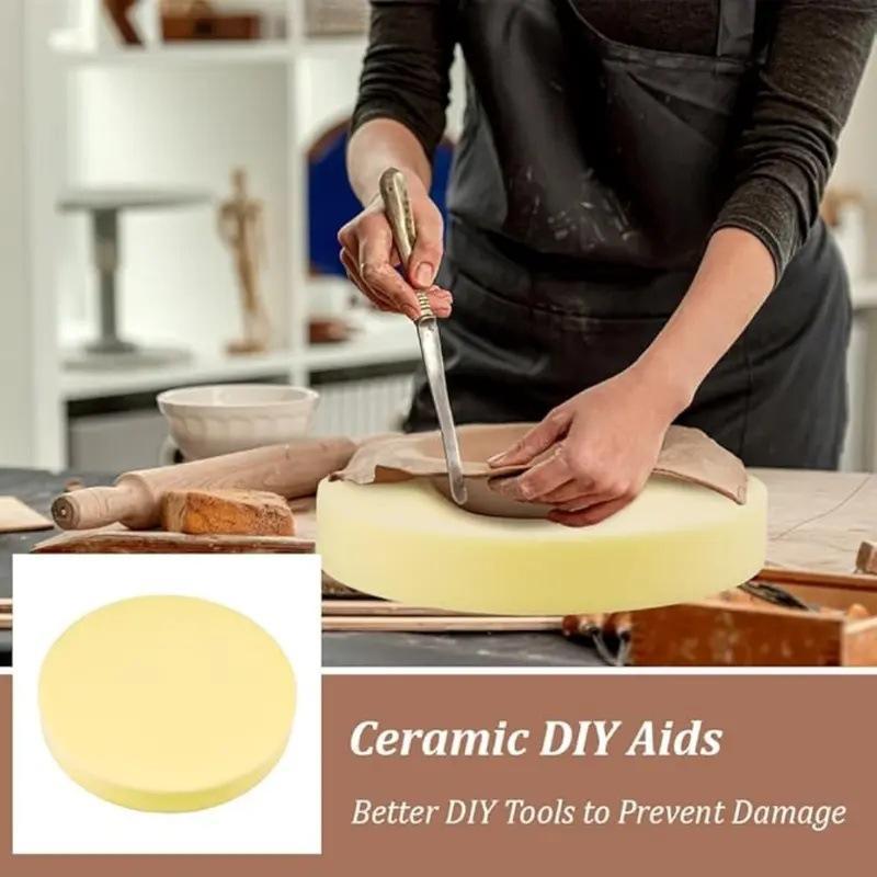 Large Round Pottery Sponge Cushion For Clay Crafts Molding Painting Ceramic Tool For Artists Beginners Craft Sponges