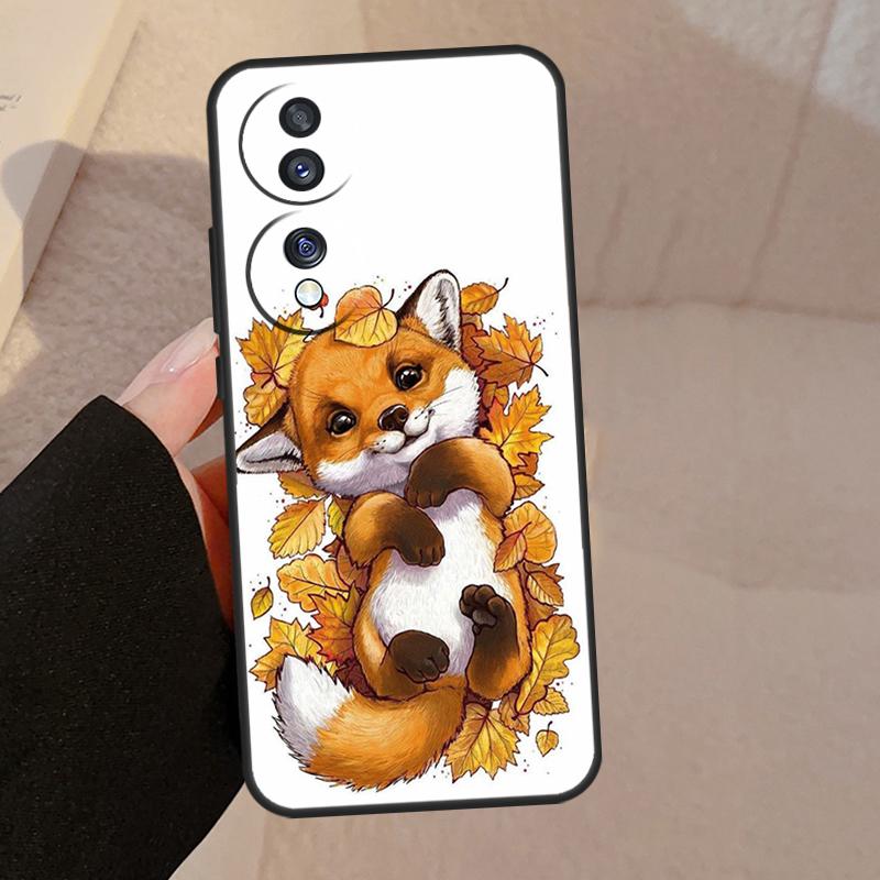 Autumn Leaves Fall Fox Case For Honor X9b X9a X8a X7a X6a X6 X7 X8 X9 8X 9X Honor Magic 5 Pro 50 70 90 Lite Cover