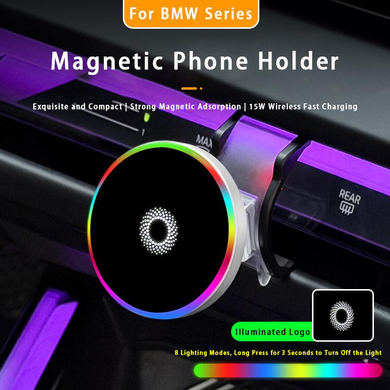 Per BMW Serie 3 5 7 X3X4X5X6X7 G01 G02 G05 G06 G07 G27 G45 G60 G70 -2026 Supporto per Telefono da Auto con Ricarica Wireless Magnetica 15W