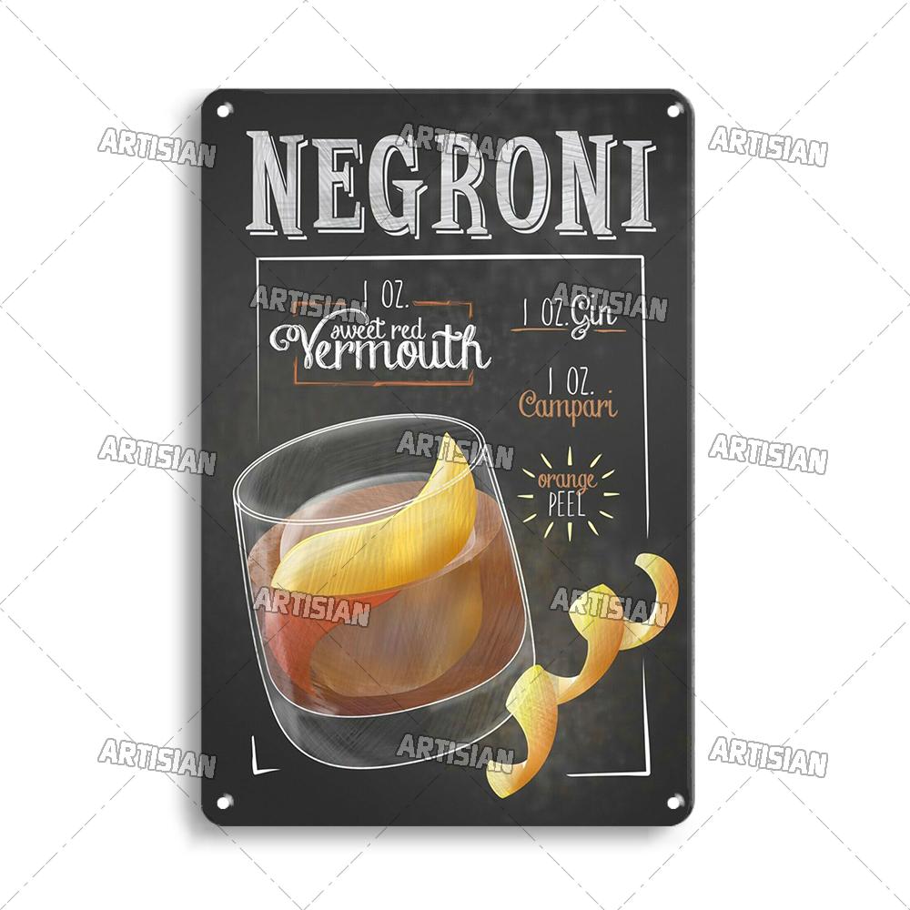 Mfoever Tin Sign Vintage Cocktail Recipe Metal Tin Sign Retro Bar Drink Menu Wall Art Decor for Pub Bar Man Cave Kitchen Rustic Iron Painting Pla