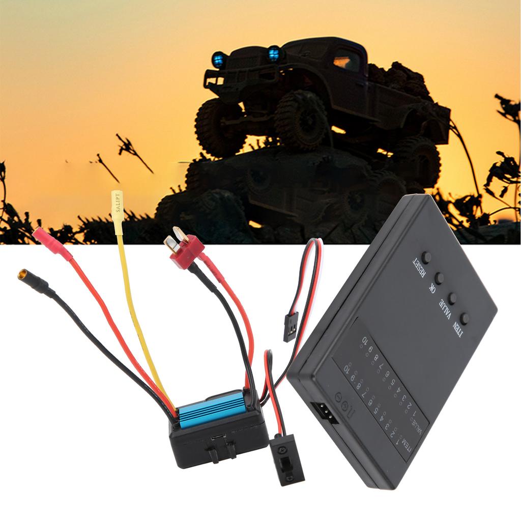 35A Brushless ESC Electric Speed Controller Program Card Fit for 1 18 1 16 RC Car Model(Blue )