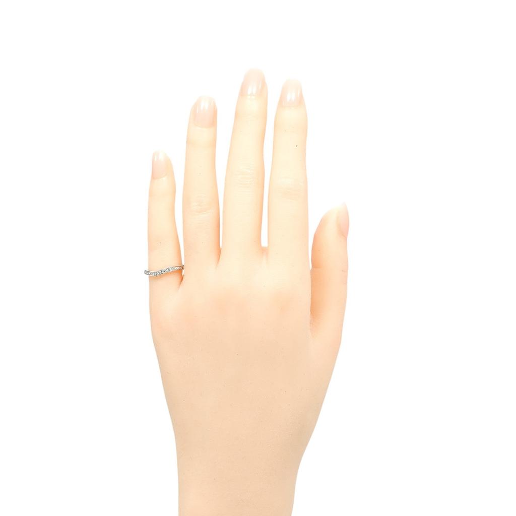 CARTIER Ballerina curve Ring Pt950Platinum/diamond #4.1(US Size) 2.87g Women Used