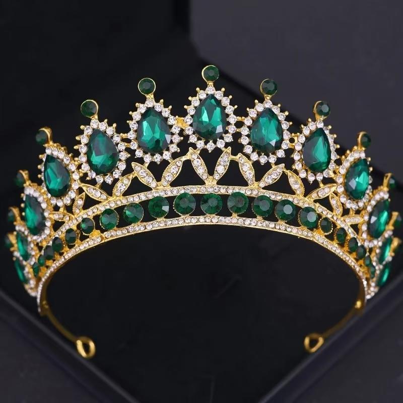 

Luxurious Crystal Gemstone Water Drop Tiara Bridal Hair Accessories Wedding Party Banquet Event Elegant Fashion Women Crown Gift