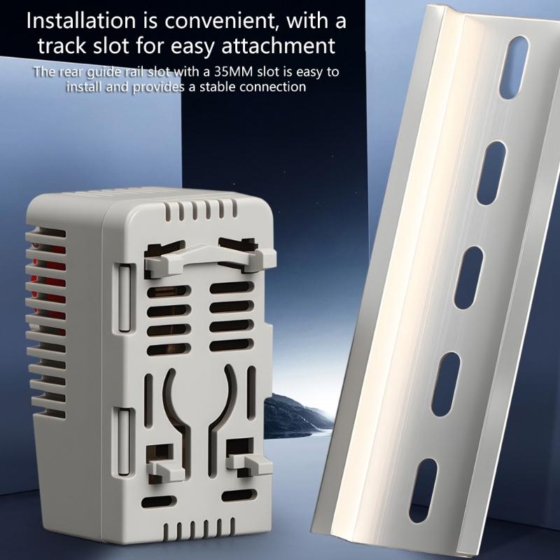 Multifunctional Thermostat for Heating and Cooling Systems Adjustable 0-60℃ with DIN Rail Mount and Flame Retardant Plastic