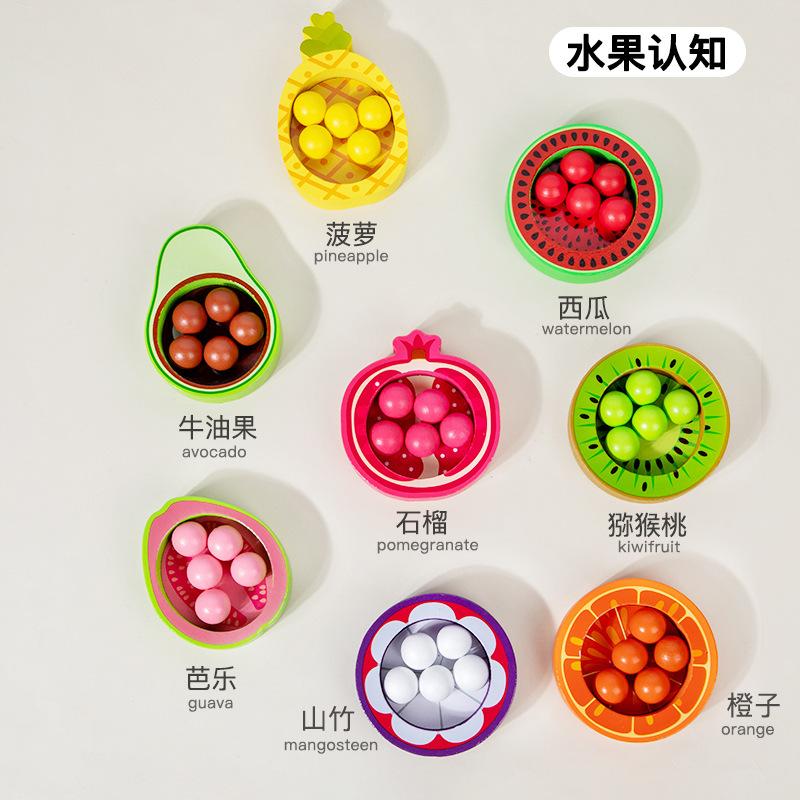 Children'S Fun Fruit Counting Color Sorting Cup Early Education Clip Beads Game Exercise Fine Action Educational Toys