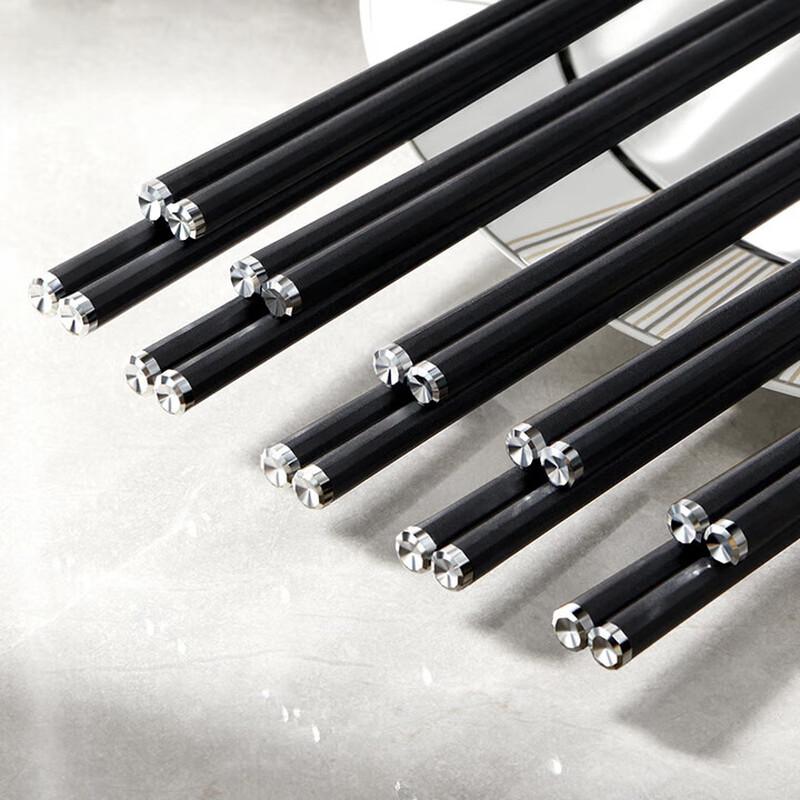 Dazzling Anti-slip Alloy Chopsticks (5 Pairs)