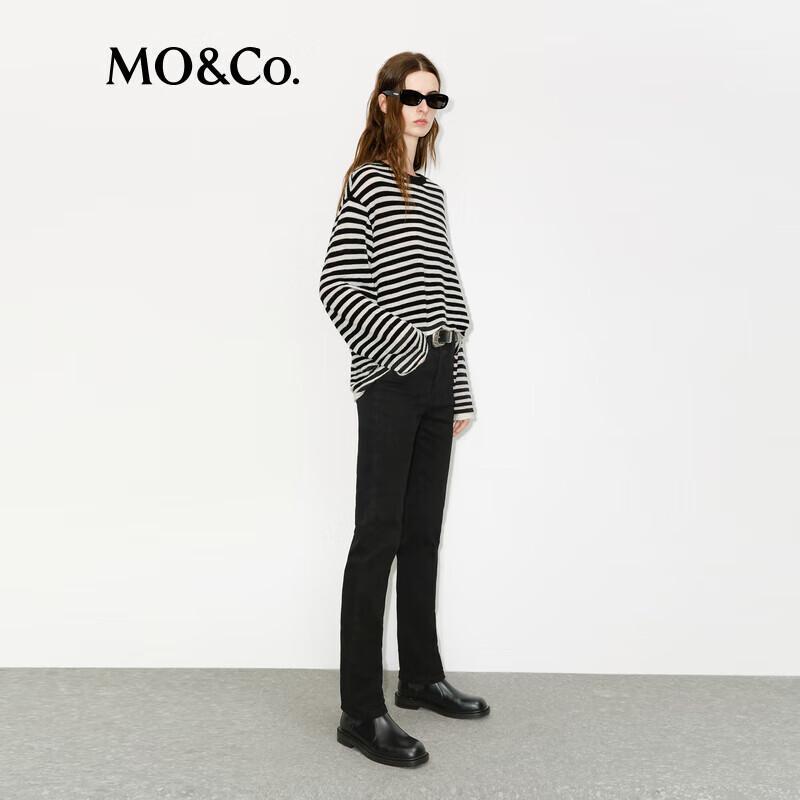 MO&Co. Women's Cashmere Blend Slim Fit Denim Cropped Jeans