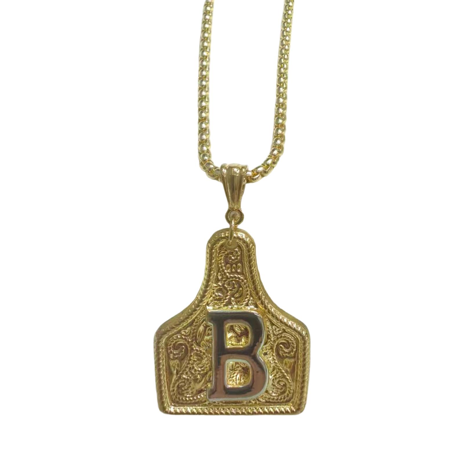 Золотая Мода 26-Буквенное Западно-Ковбойское Ожерелье Подарок Для Друзей One Size