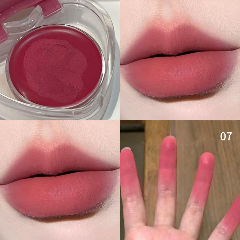 HERORANGE Aftermath Honey Lip and Cheek Mud Matte Soft Mist Dual-Use Lip Tint Cream Blush Long Lasting Velvet Makeup with Brush