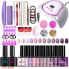 12 Colors Gel Nail Polish Kit with LED Lamp, Nail File, French Tips & Nail Art Decorations, Complete Starter Set