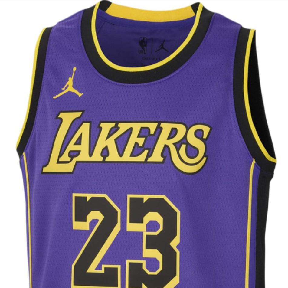 Jordan Los Angeles Lakers Sleeveless Round Neck Letter Kids Basketball Jersey Kids tops Purple FZ8617-525