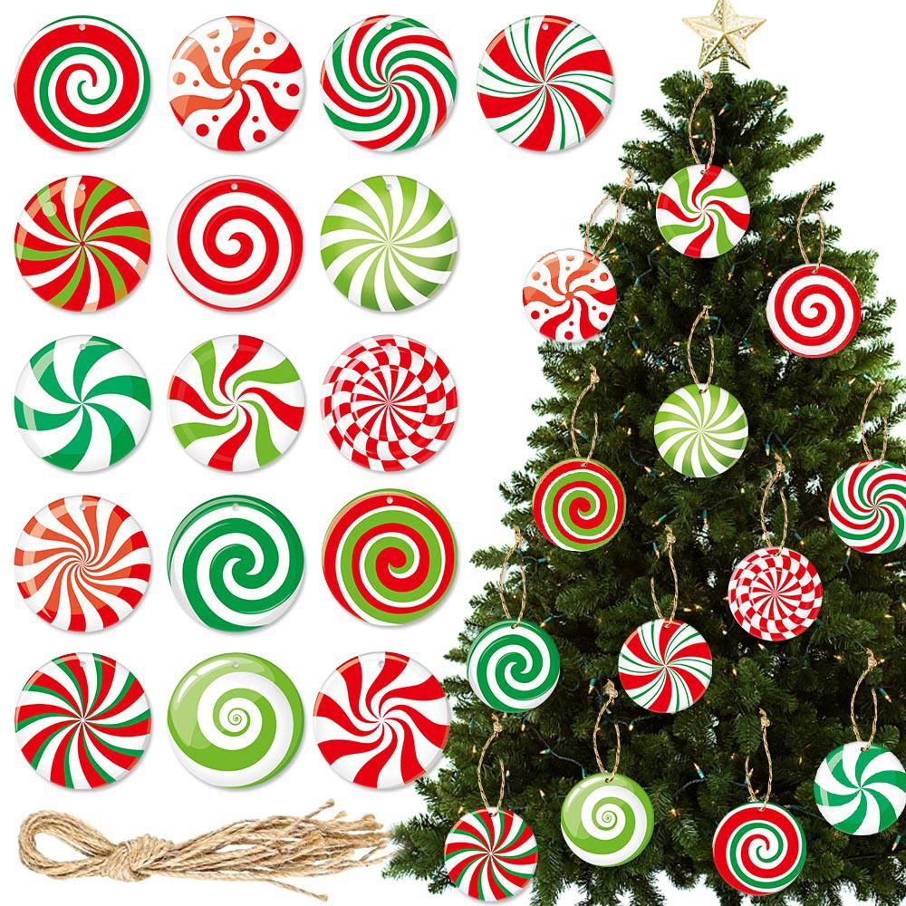 Runtowo Paper Christmas Tree Ornaments Merry Christmas Decor for Home 2026 Navidad Xmas Gifts New Year 2026 Santa Claus Pendant