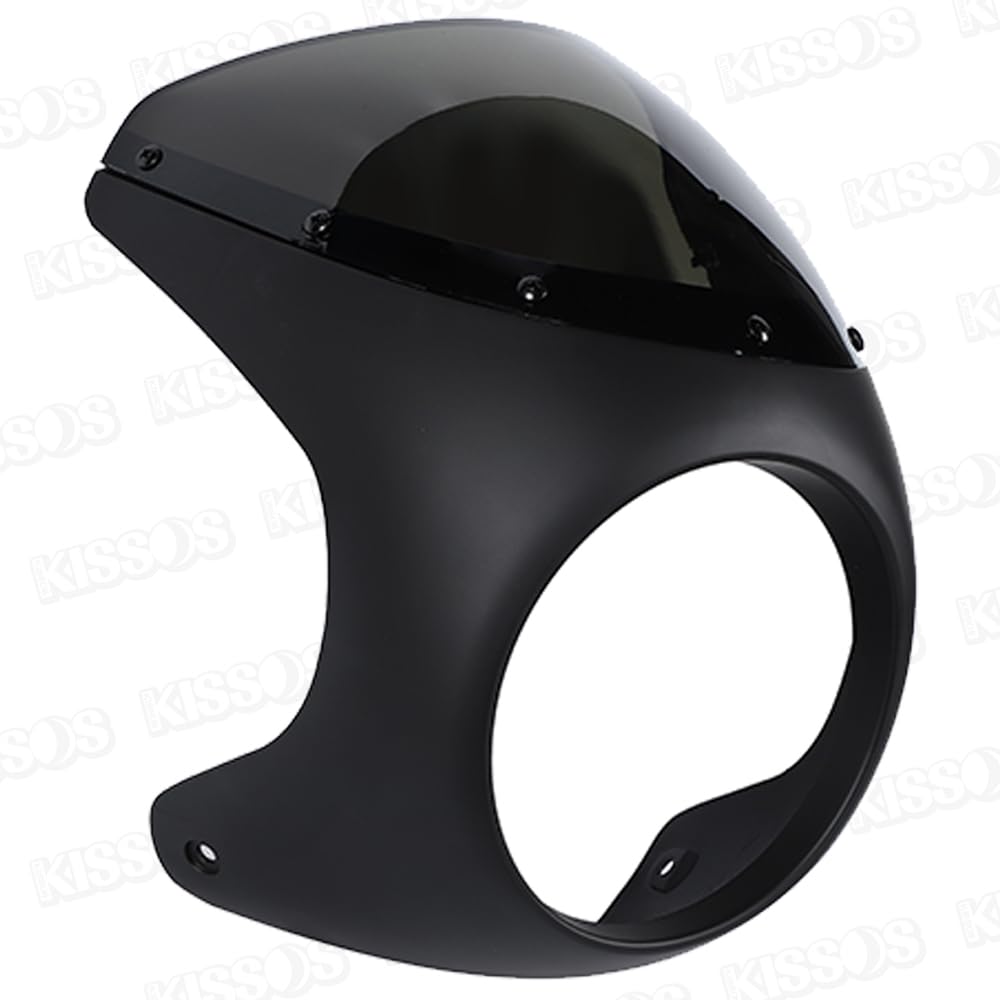 Motorcycle Cafe Racer Front Cowl Rocket Bikini (Matte Black/Smoked Glass)
