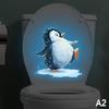 Glow In The Dark Toilet Stickers Cartoon Frog Penguin Design Removable Waterproof Bathroom Wall Sticker Home Decor