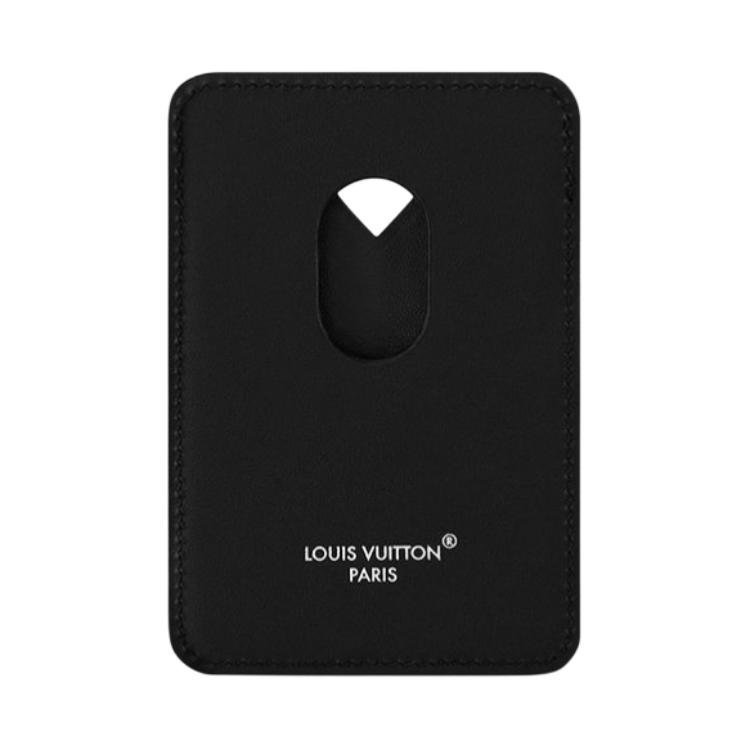 Louis Vuitton Magnetic Card Holder Black Monogram Eclipse Canvas Unisex Miscellaneous M12602