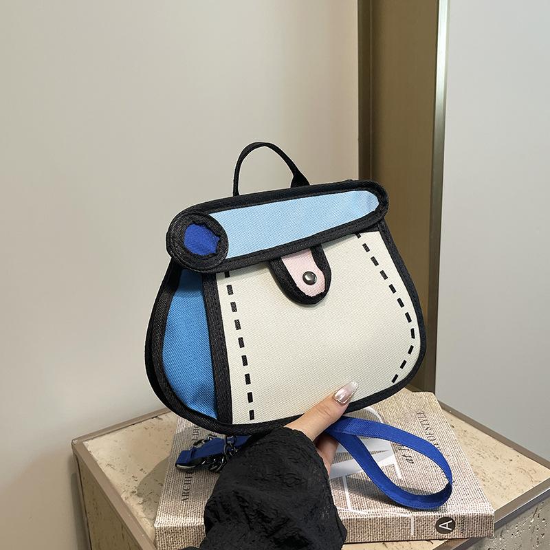 

Two-dimensional cartoon animation girl heart cute personality 2025 new large-capacity messenger bag lightweight small bag female синій