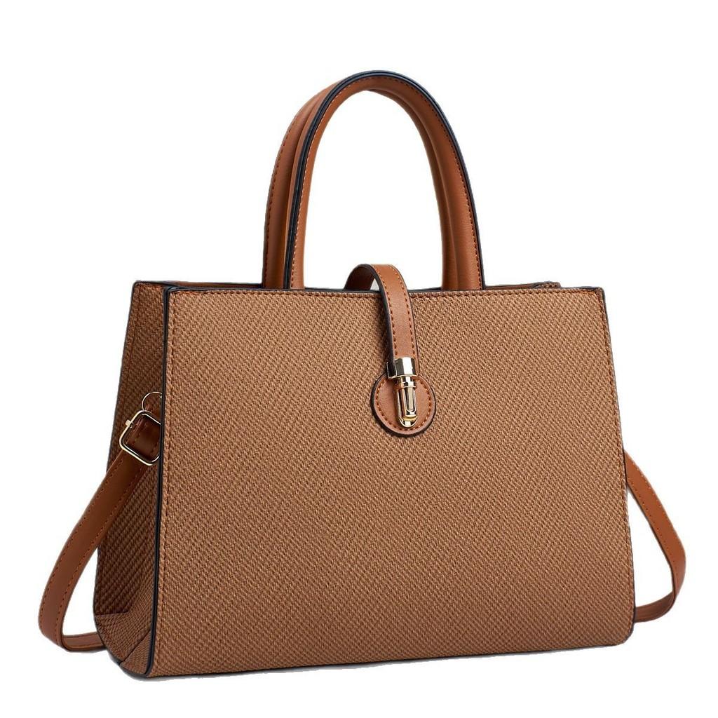 Pu Tote Bag For Women With Stitching Detail And Zipper Closure For Daily Use