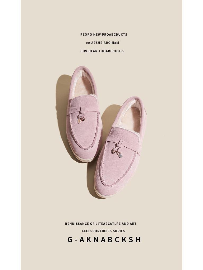 Dámské mokasíny s třásněmi z pravé kůže LP - Nazouvací ploché boty, Plus samet, Velké velikosti, Neformální pro podzim a zimu