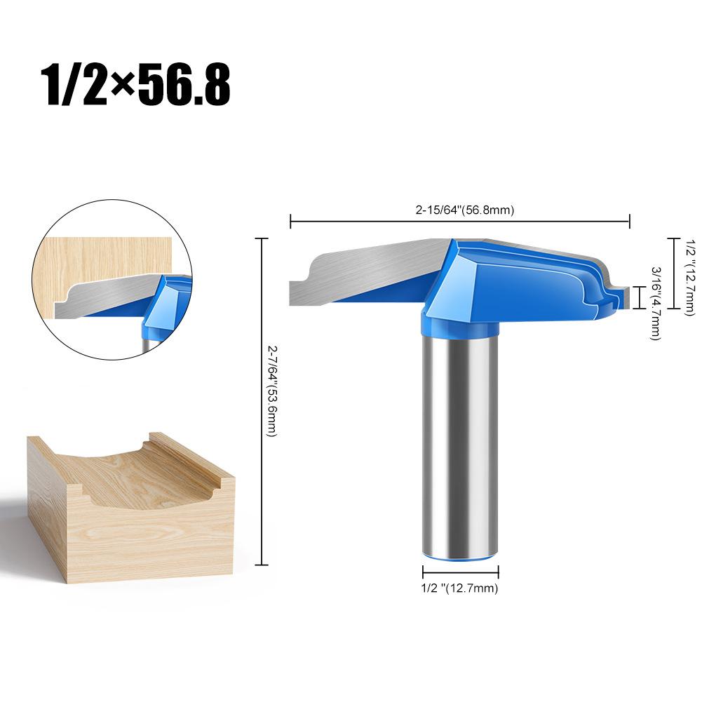 

1/2 Handle 12 Handle Convex Nose Knife Line Knife Cabinet Door Panel Knife Flower Line Knife Edge Trimmer Milling Cutter Cabinet Door Cutter Convex Nose Knife 1/2 * 56.8 (3044-7004)