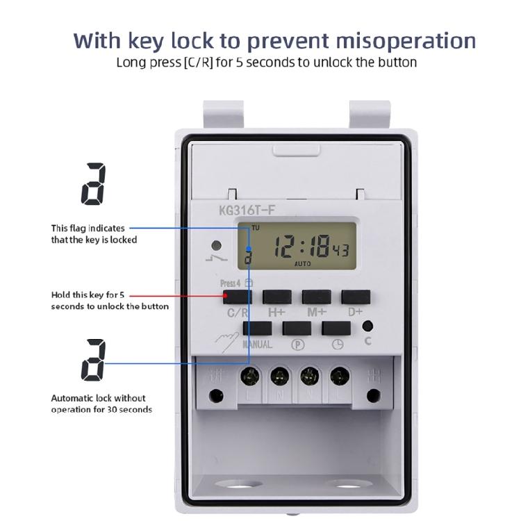 Programmable Digital Time Relays Time Controllor Switches 220V Waterproof for Home