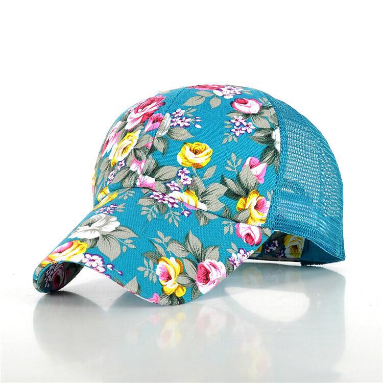 New women's small floral hat hot-selling baseball cap spring and summer travel sunscreen sunshade mesh cap cap cap