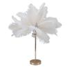 Feather Table Lamp Touch Switch USB Ostrich Feather Lamp 3 Color Dimming Desk Lamp with Gold Metal Base 30pcs Feather