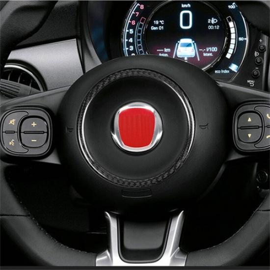 Bright Carbon Fiber Car Steering Wheel Decoration Sticker For Fiat 500 -