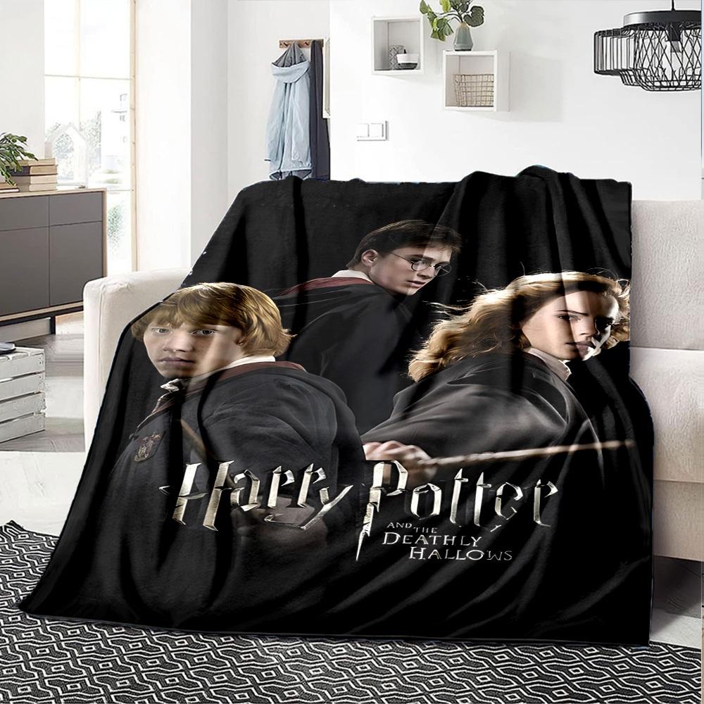 1pc Harry Potter Deathly Hallows Flannel Blanket Soft Warm Throw for Home, Office, Travel, All-Season Cozy Bedding GiftL1250