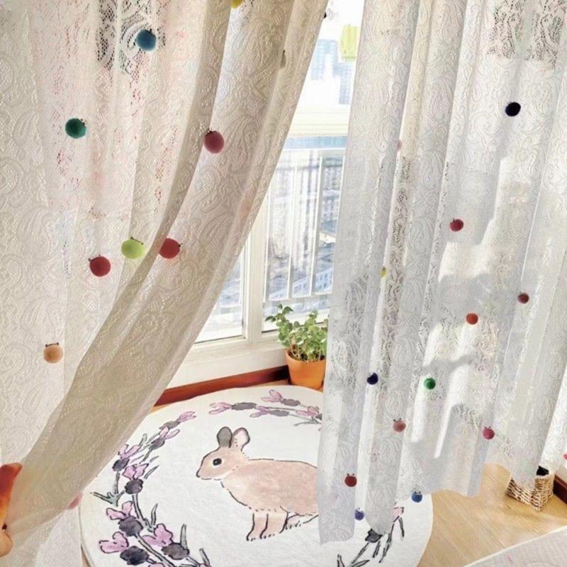 10Pcs Curtain Decorative Pin Colorful Pompoms Safety Pin Clothing Decoration Brooch Pin For Curtain Decoration Accessory