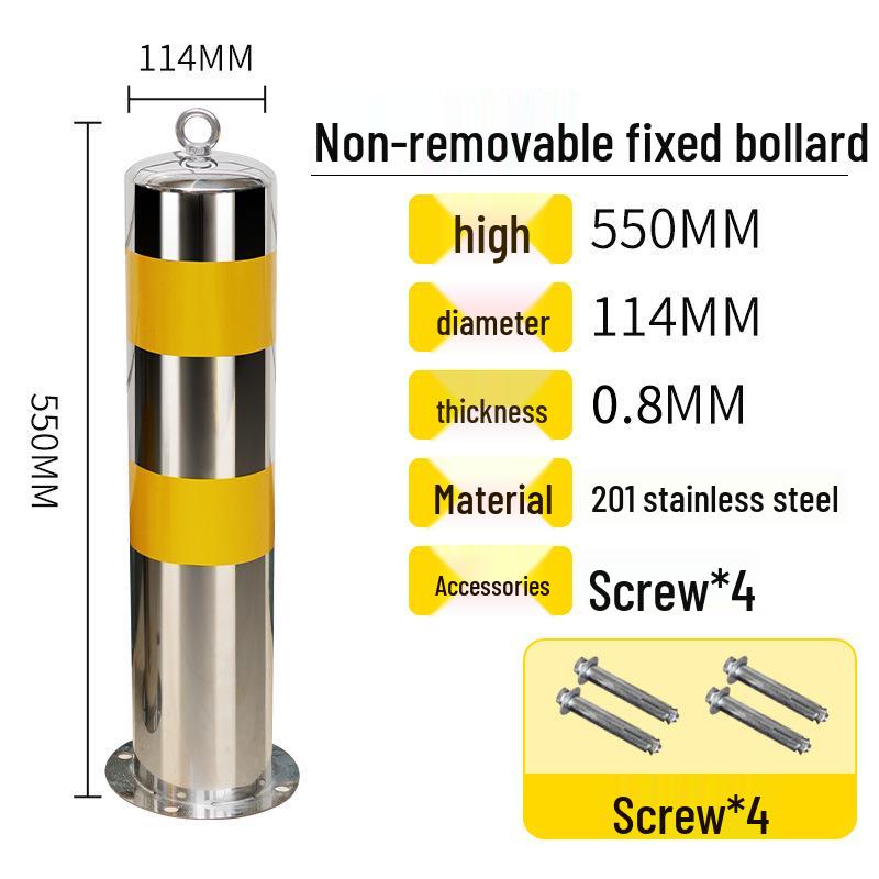 Reflective Steel Anti-Collision Parking Post with Lock