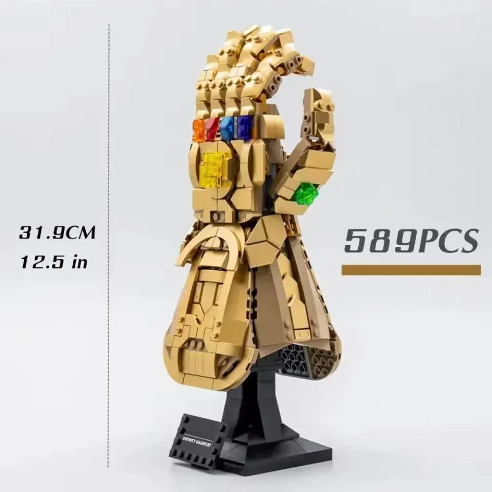 MOC 589PCS Infinity Stones Gloves Building Block Model Ornament Finger Snap Gloves Kit Birthday Gift Festival Party Gifts