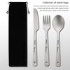 Camping Cutlery Travel Cutlery Set, Titanium Portable Utensils Kits Include Spoon, Knife and Fork for Hiking and Camping