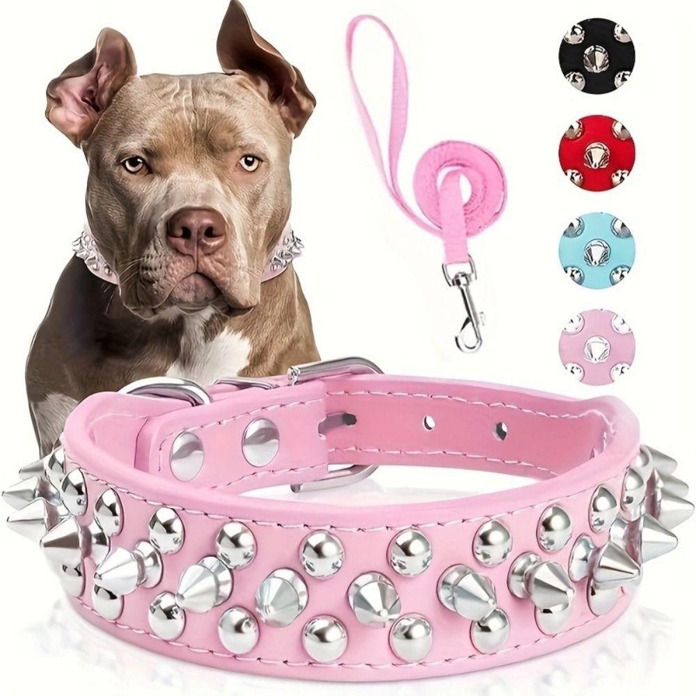 Anti-Bite Spiked Pet Dog Collar Padded Design Studded Pet Collar For Bulldog Pug Puppy