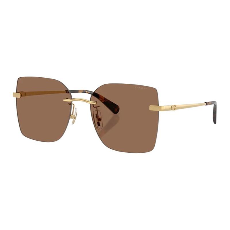COACH Personalized design, metal, irregular shape, sunglasses, same style for men and women, gold золотой