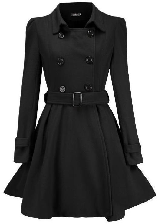 

Европейское и американское приталенное шерстяное тренч-пальто с оборками и пряжкой на ремне - Женский осенне-зимний стиль Medium