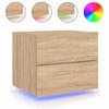 Wall-mounted Bedside Table - Maison Exclusive - Integrated RGB LED - Sonoma Oak - 50x39x41 Cm