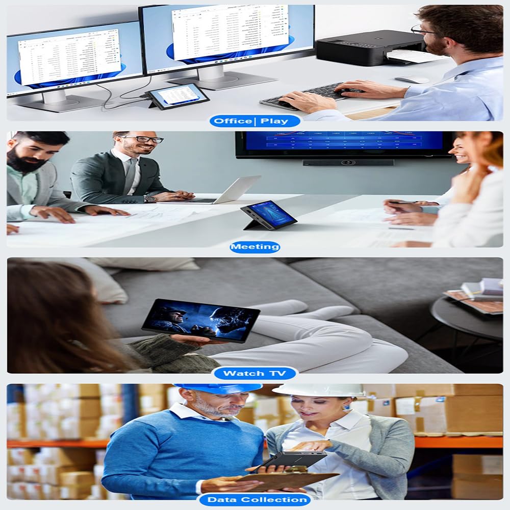 SZBOX Mini PC Stick Small Touchscreen Tablet Intel Alder Lake N200 To Windows 16GB 512GB 3400mAh USB 4K Dual WiFi BT RJ45 PC, PC, 7-inch 2-in-1 PC,