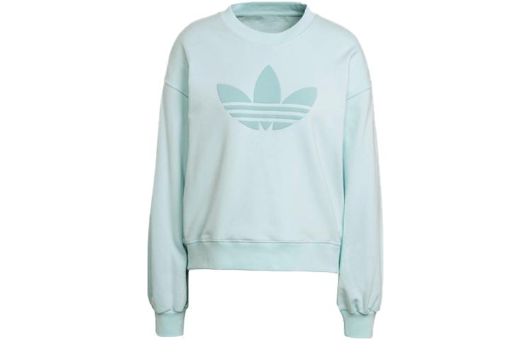 Adidas Originals Sweatshirts Women s Mint Green Crew Neck Moderate Regular HU1607 34