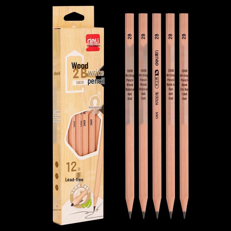 Deli S909 2B Hexagonal Pencils, 12-Pack