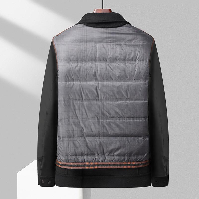 Двусторонняя шерстяная куртка со съемной подкладкой из гусиного пуха для молодых и мужчин — фото 3