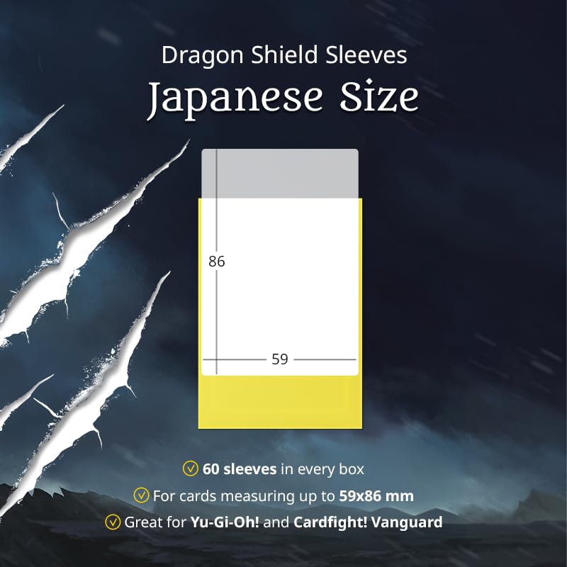 Dragon Shield Japanese Size Card Matte Sleeves 60 Carat Smooth and Durable Premium TCG Sleeves Compatible with and Vanguard Gold - - Yu-Gi-Oh,