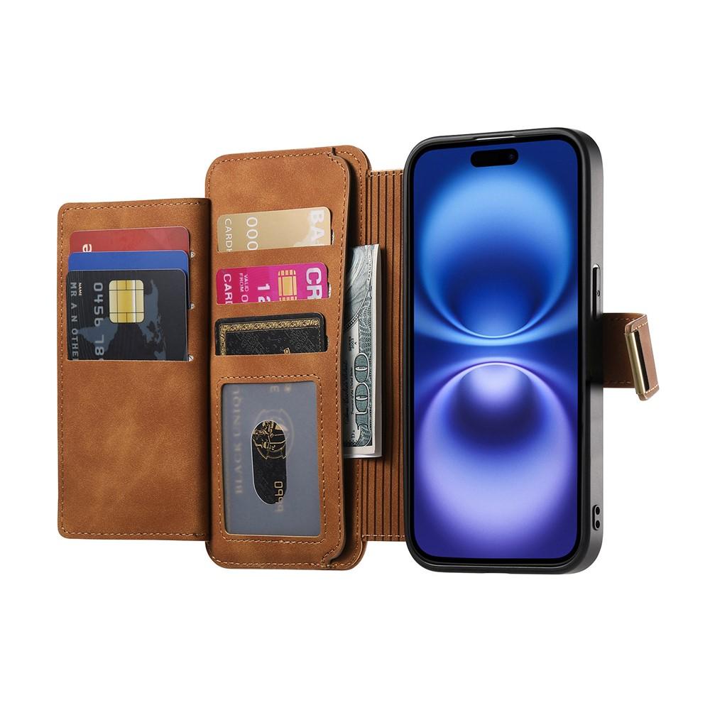 Wallet Case for iPhone 15 Pro - Leather/PU, Brown