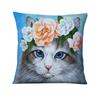 Cute Flower Cat Print Pattern Cushion Cover for Home Living Room Sofa Bedroom Decoration Throw Pillow